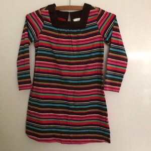Hanna Andersson Brown Stripe Long Sleeve Dress 120